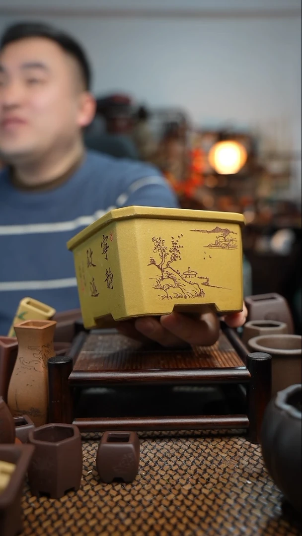 【闪购商品】紫砂花盆長木軒精品紫砂内口9*6