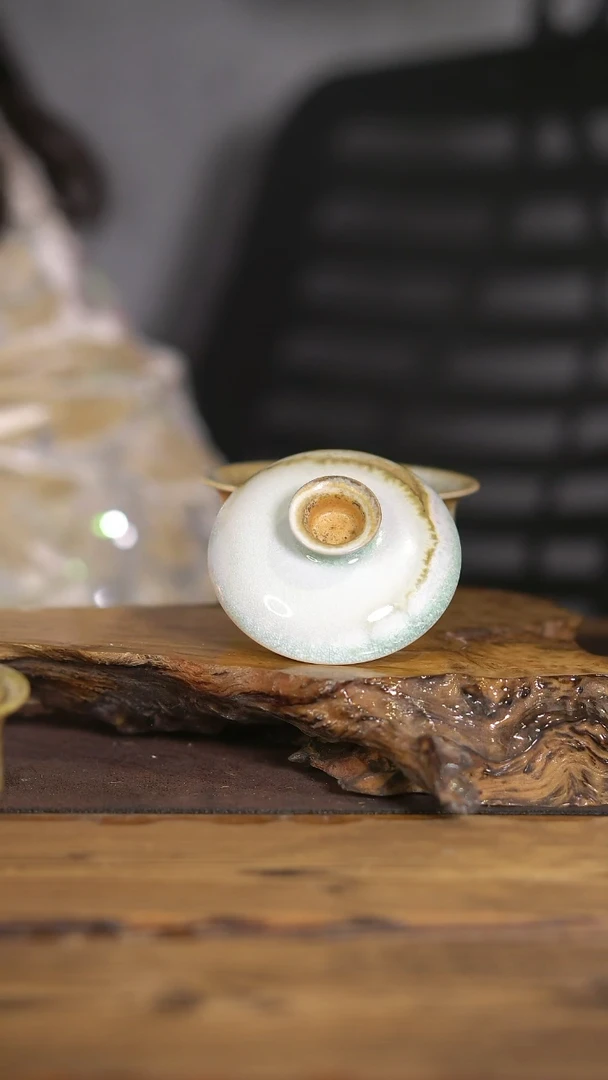 景德镇柴烧 精品中白泥盖碗 25