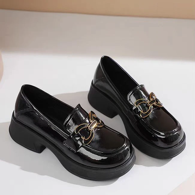 66151 新款时尚学院风厚底乐福鞋