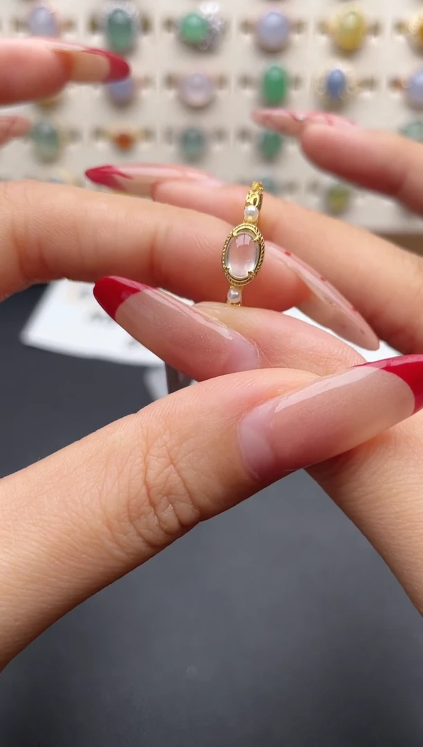 【闪购商品】翡翠戒指银S925镶嵌一物一证一礼盒