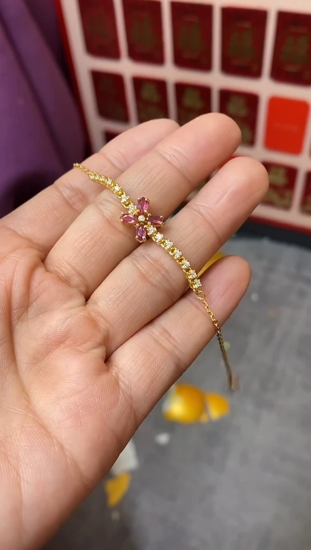 银S925镶嵌手链红宝石红宝石手链