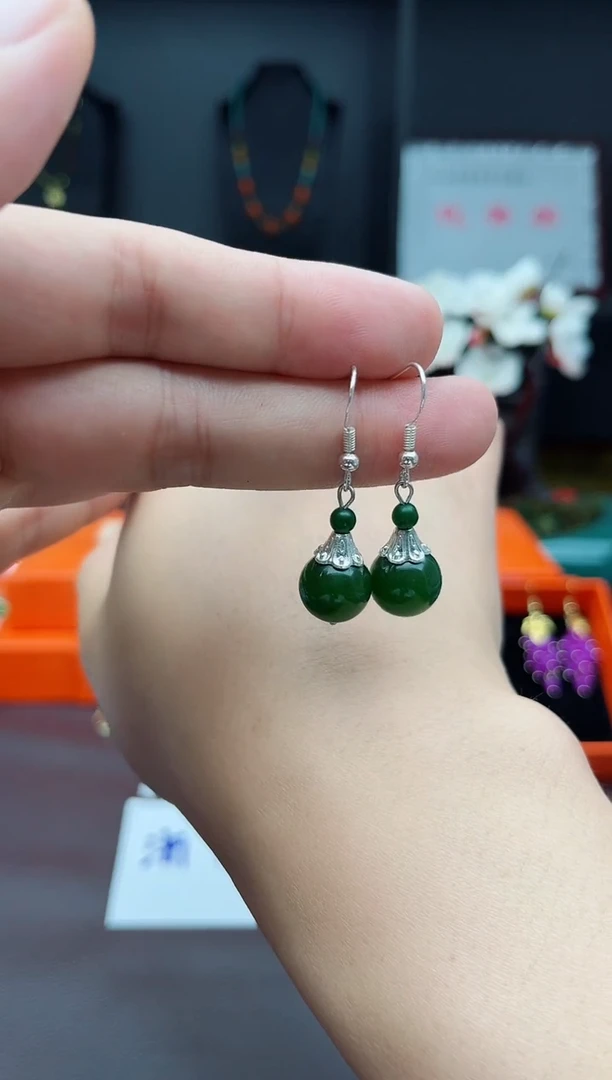 玛瑙/玉髓耳饰银S925镶嵌733000