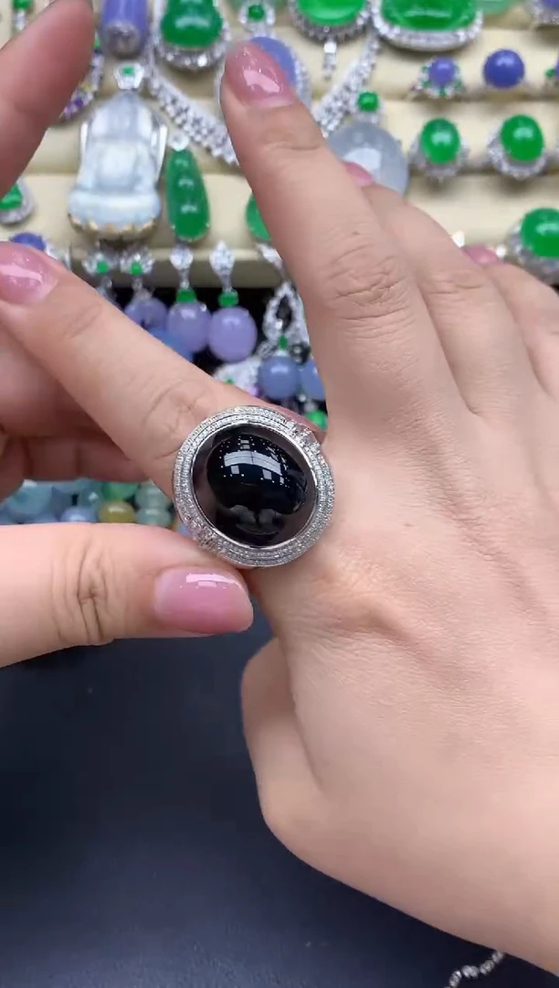 翡翠戒指18K金镶嵌618-中国好珍宝