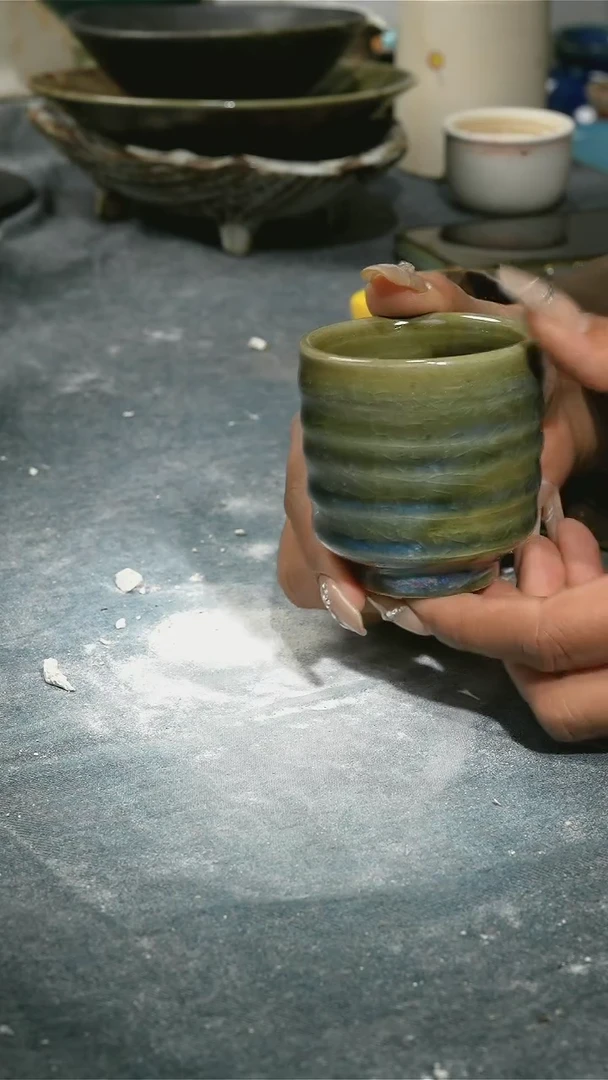 【闪购商品】碗浪鬼柴烧釉绘柴烧杯