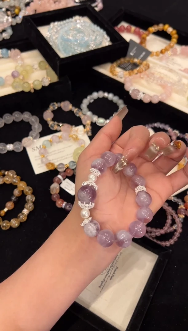 【闪购商品】水晶手链合金紫兔毛手链x1260