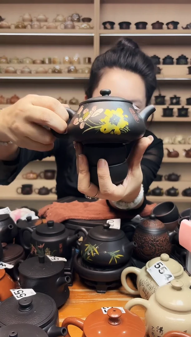 壶完品 彩填明炉壶+2素杯  838