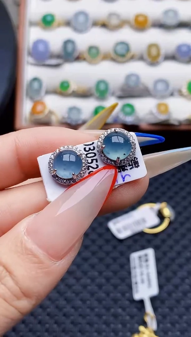 银S925镶嵌戒指翡翠6080