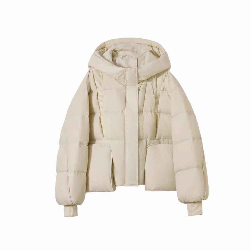 2024冬季新款奶FUFU精致拼接气质大口袋百搭短款羽绒服