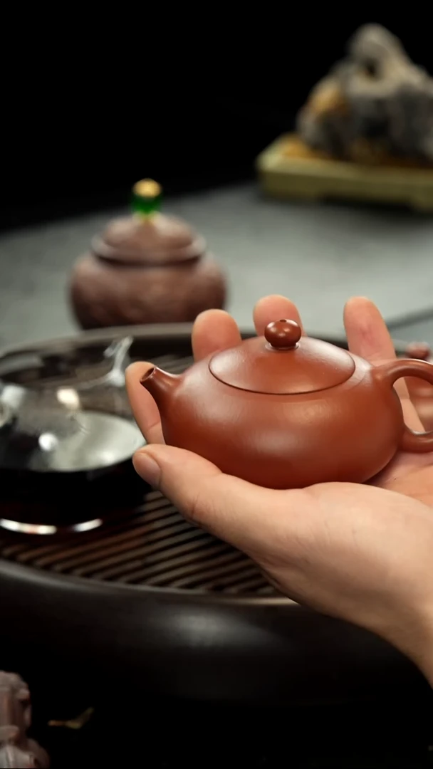 茶壶紫砂?小煤窑朱泥  西施壶