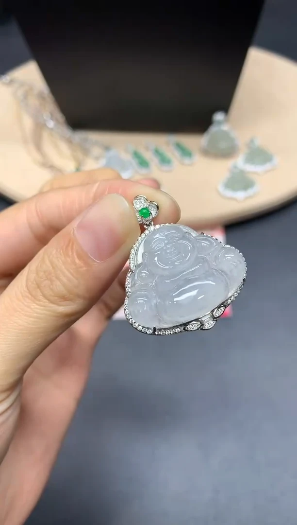 【闪购商品】翡翠吊坠(不含链)银S925镶嵌佛公【多样性发其一】