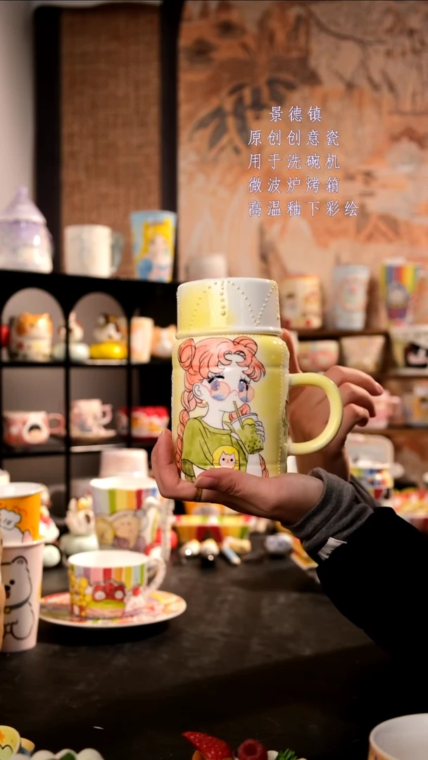 摆件陶旺的可以陶瓷手工手绘设计师款