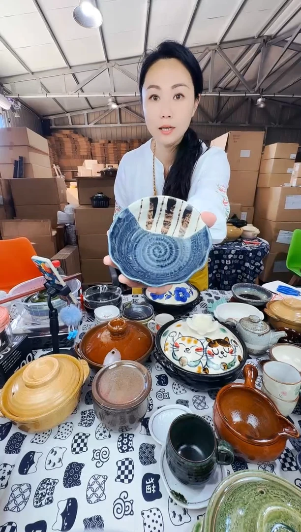 陶土日本进口濑户烧小钵一只蓝色
