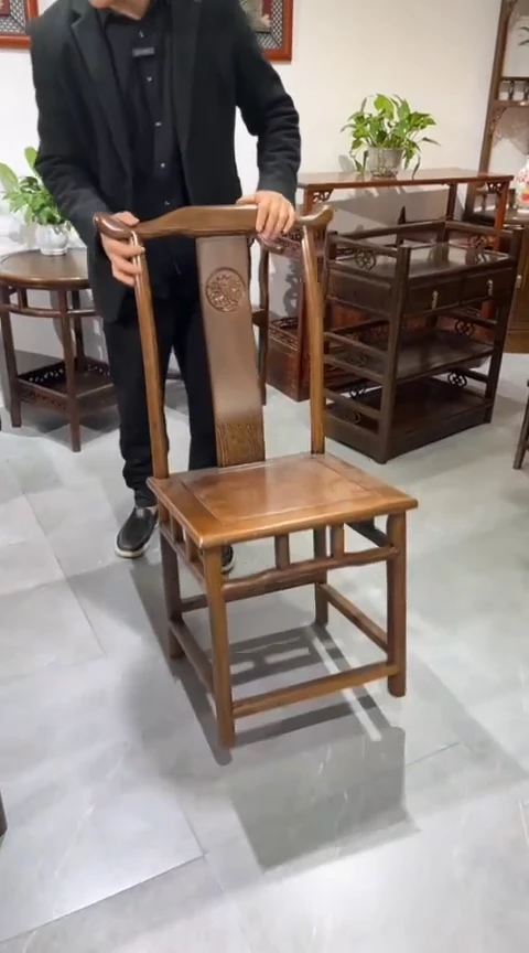 鸡翅木类成套家具鸡翅木官帽椅45*43 坐高45背高101