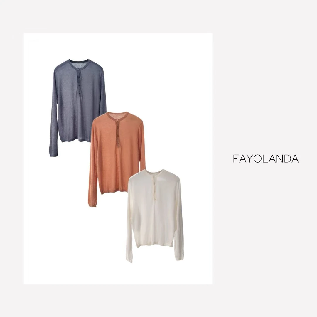 FAY  丨三色轻柔四粒扣毛衫（5H1153）