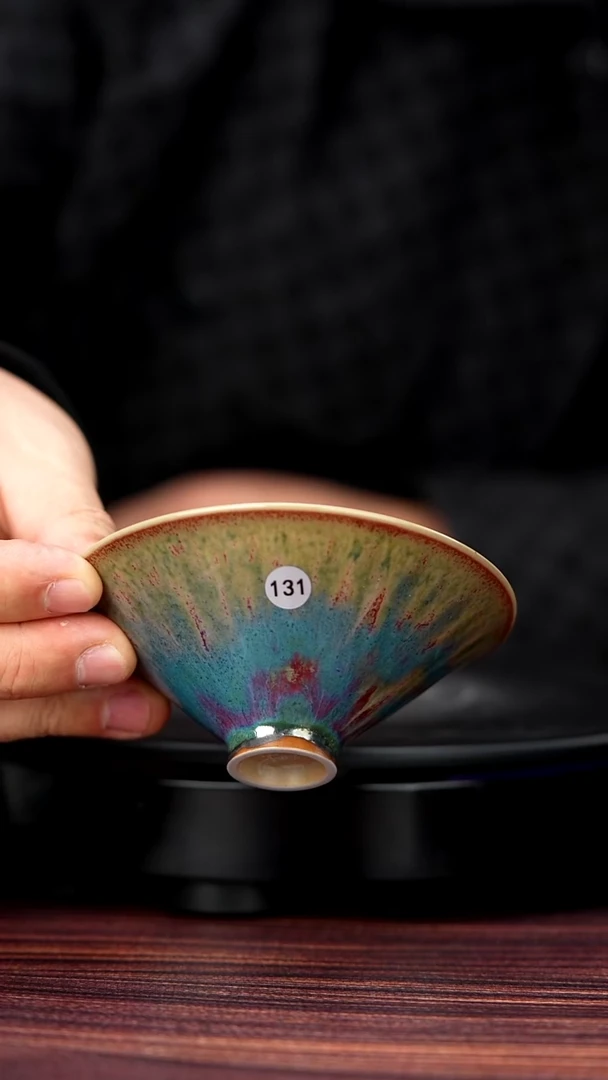 杯子钧瓷131#李盼龙一级品原矿钧瓷斗笠杯