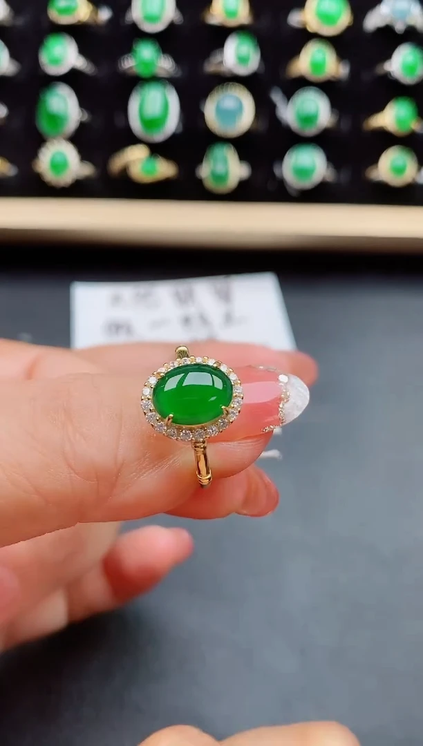 【闪购商品】翡翠戒指银S925镶嵌05850