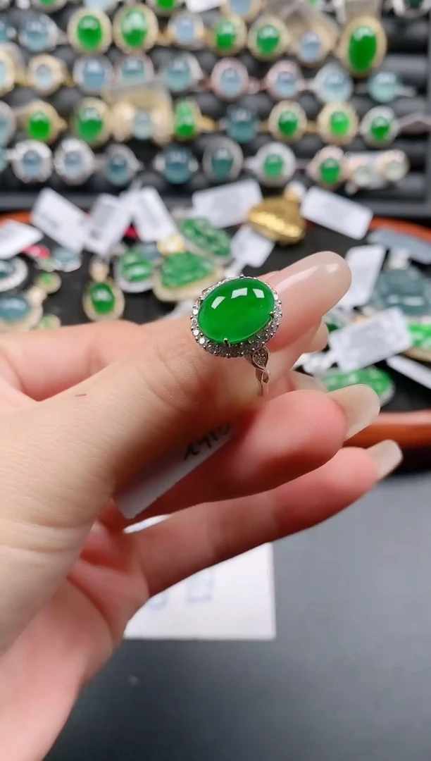银S925镶嵌戒指翡翠111111111