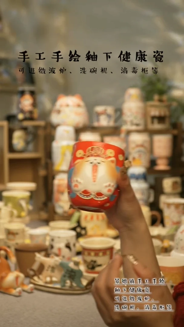 【闪购商品】杯景德镇高温釉下彩陶瓷&W1037