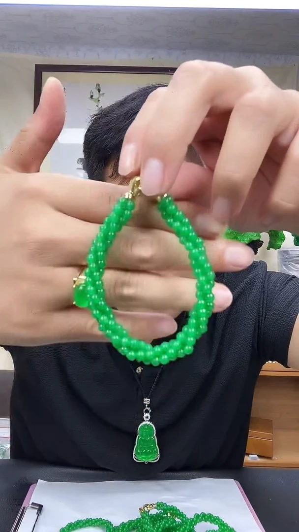 14K金镶嵌手链翡翠S04