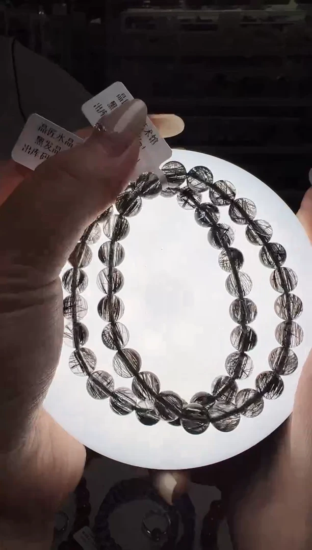 未镶嵌手串水晶黑发晶手串7m+ JP54462 多样性发一