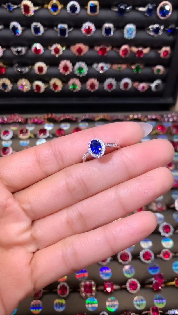 【闪购商品】蓝宝石戒指银S925镶嵌1