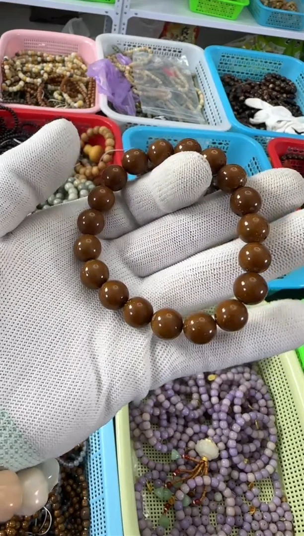 【闪购商品】白玉菩提手串11*原皮圆珠紫金鼠单圈