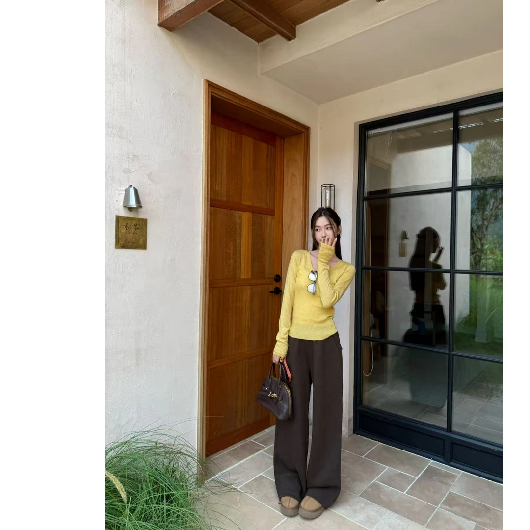 SMILEME【风起青萍】早秋款休闲感羊毛混纺显瘦毛针织衫MK06825410