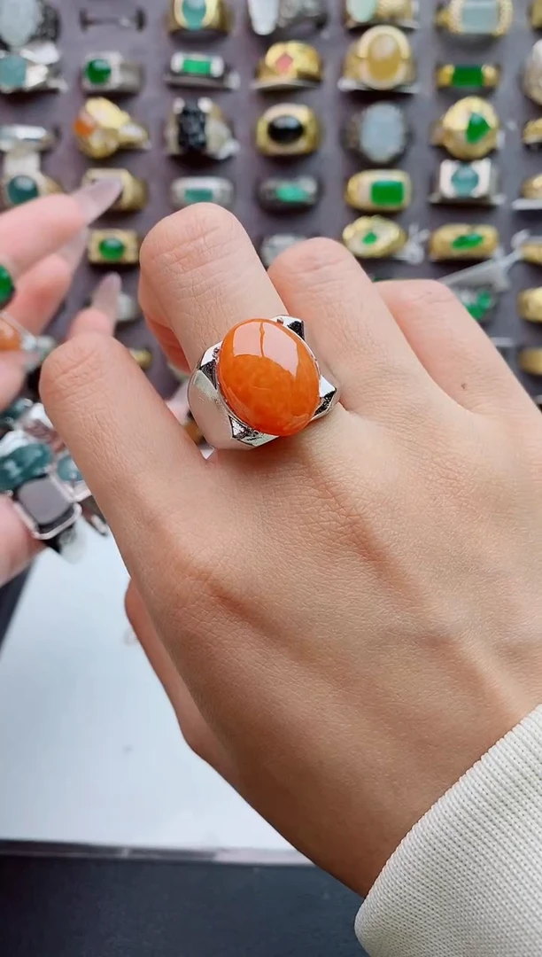 未镶嵌戒指翡翠天然翡翠男戒