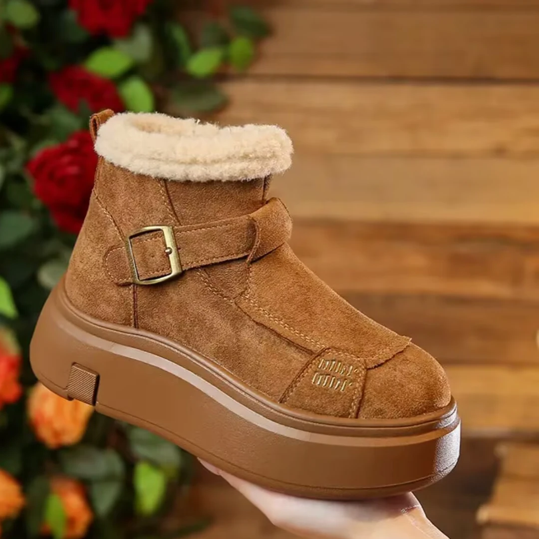 zzz-雪地靴女2025年冬季新款拉链加绒加厚短筒防滑棉鞋厚底短靴