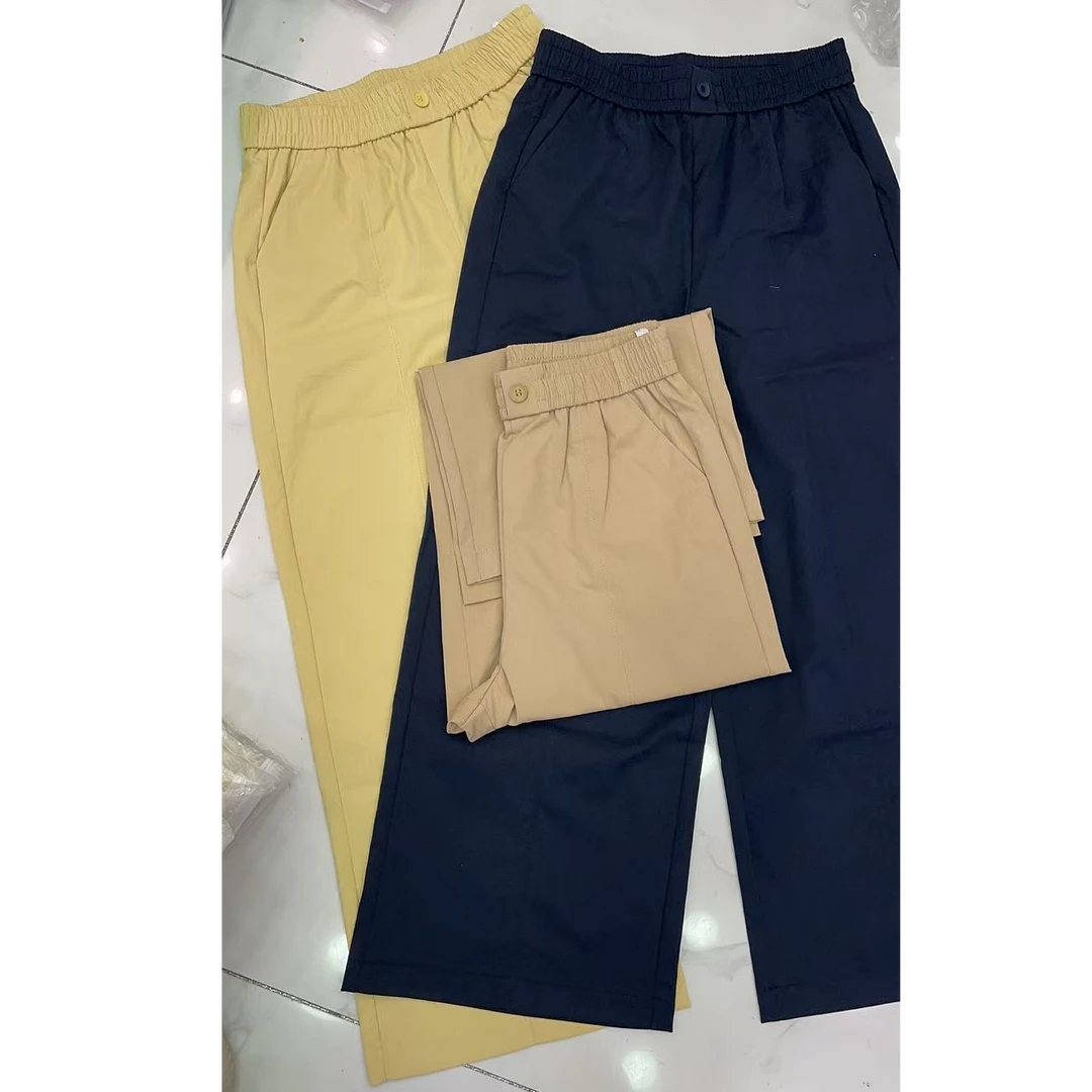 25065阔腿裤九分裤休闲裤纯色百搭速干潮流情侣松紧腰