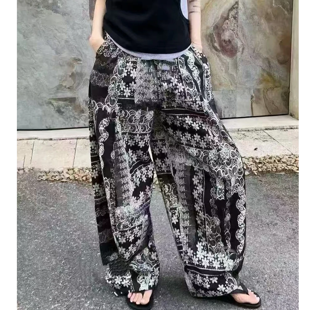 A129 长裤春夏秋常规中腰休闲裤黑色时尚直筒潮流运动女士休闲