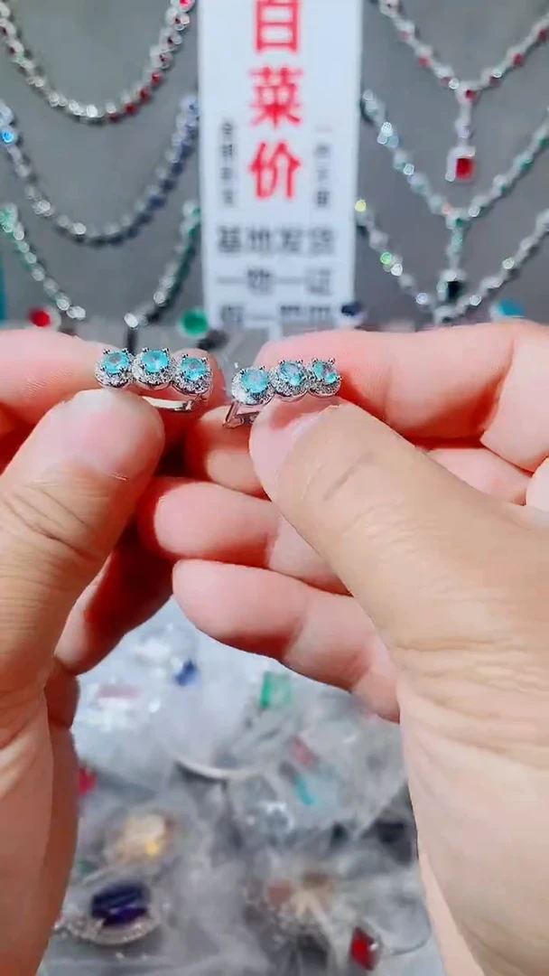 海蓝宝石耳坠未镶嵌海蓝宝耳扣