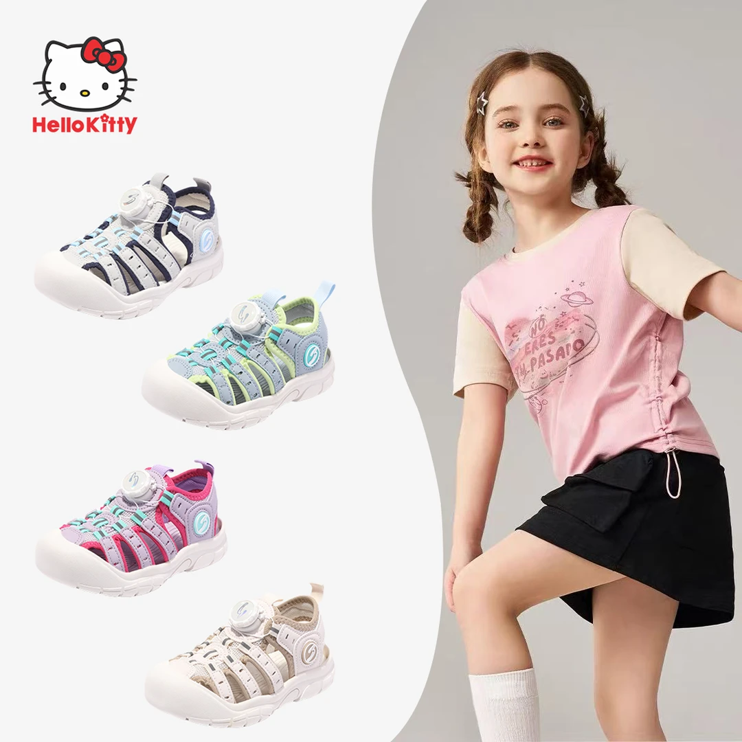 HELLO KITTY2025夏季新款儿童休闲凉鞋包头时尚百搭沙滩鞋6815 NH