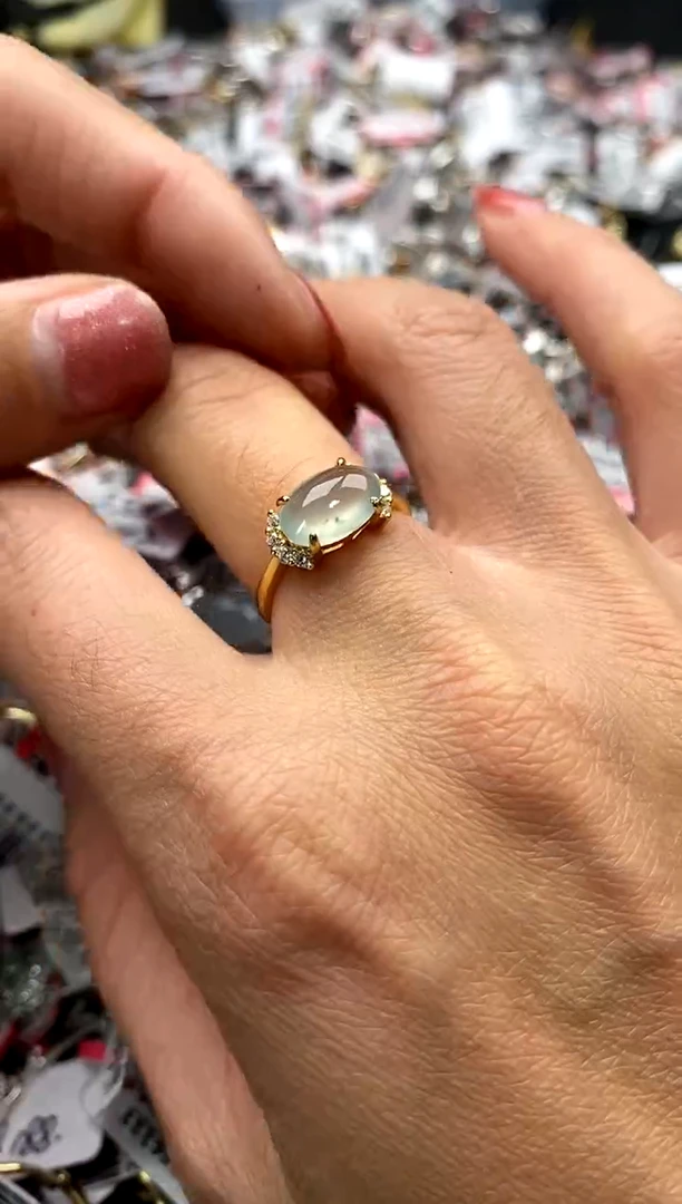 【闪购商品】翡翠戒指银S925镶嵌7777777   2