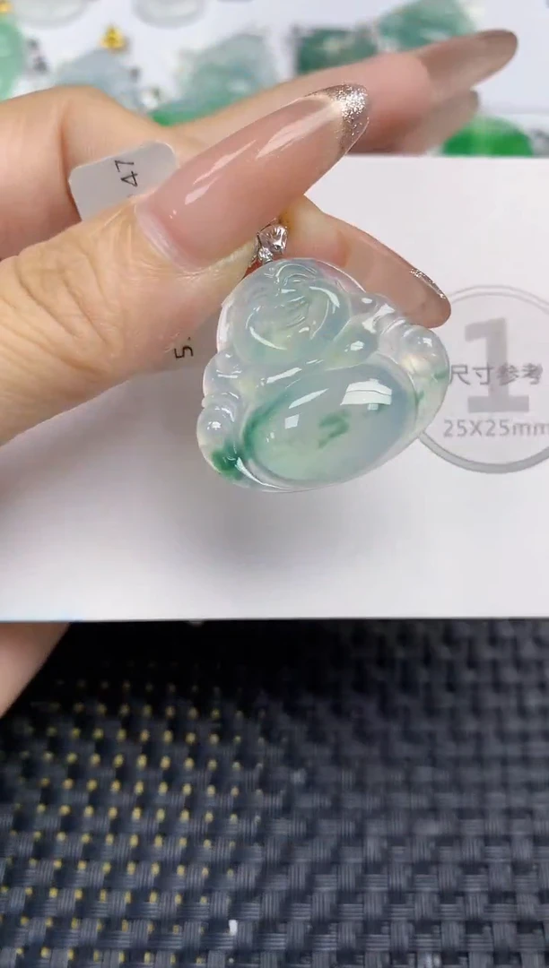 颈饰18K金镶嵌翡翠天然缅甸A货翡翠百元以上9元证书费自理