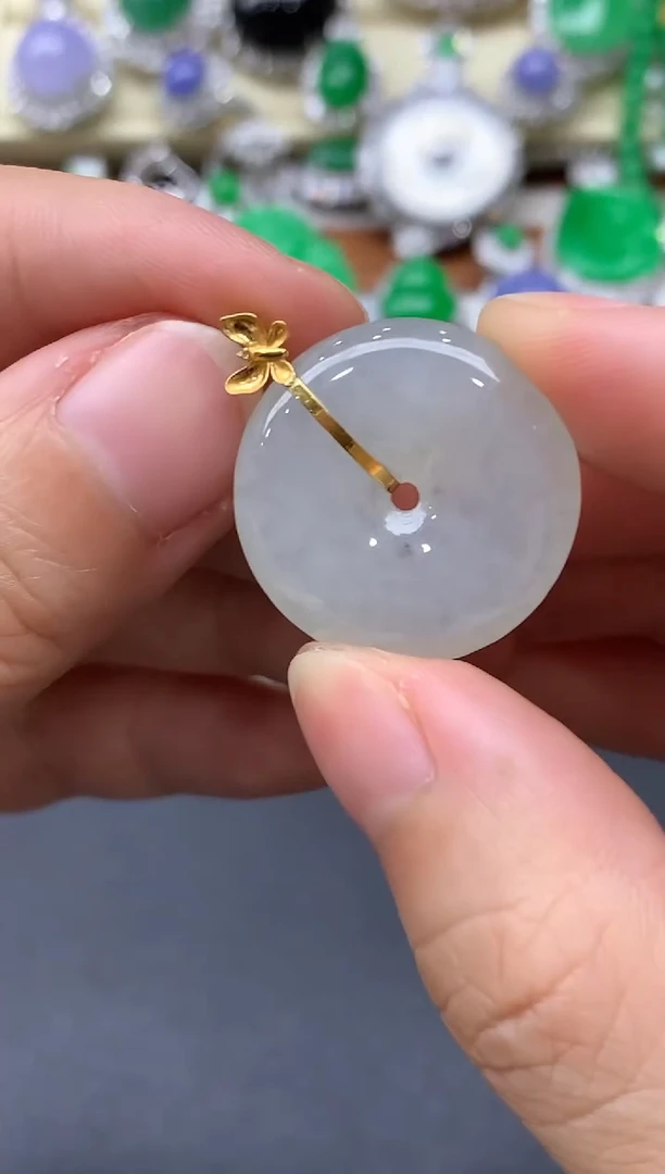 颈饰18K金镶嵌翡翠185-中国好珍宝