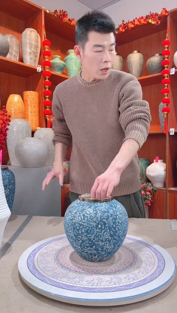 【闪购商品】瓶青花芙蓉 小号  陶瓷花瓶 无花