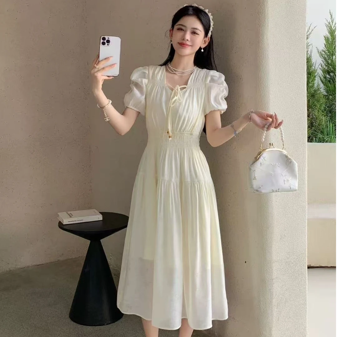 【钟意宠粉】E006杏色气质连衣裙