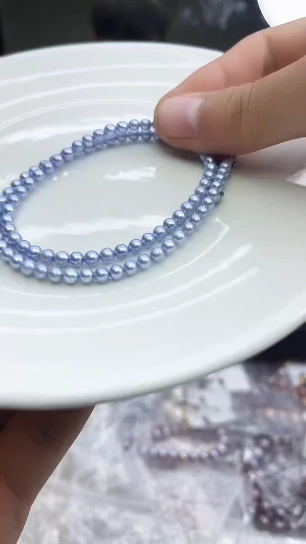 未镶嵌项链淡水珍珠蓝雪小米项链