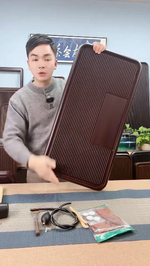 【闪购商品】凌龙红色款式茶盘80*40*4