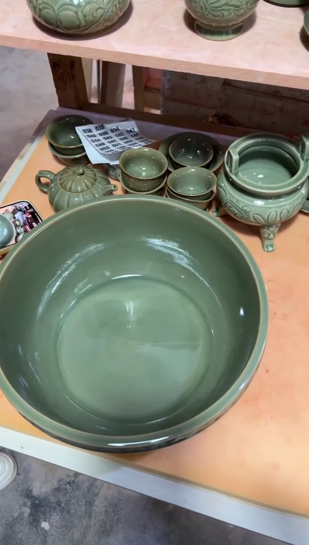 耀州窑秦岭四宝大面盆（聚宝盆）