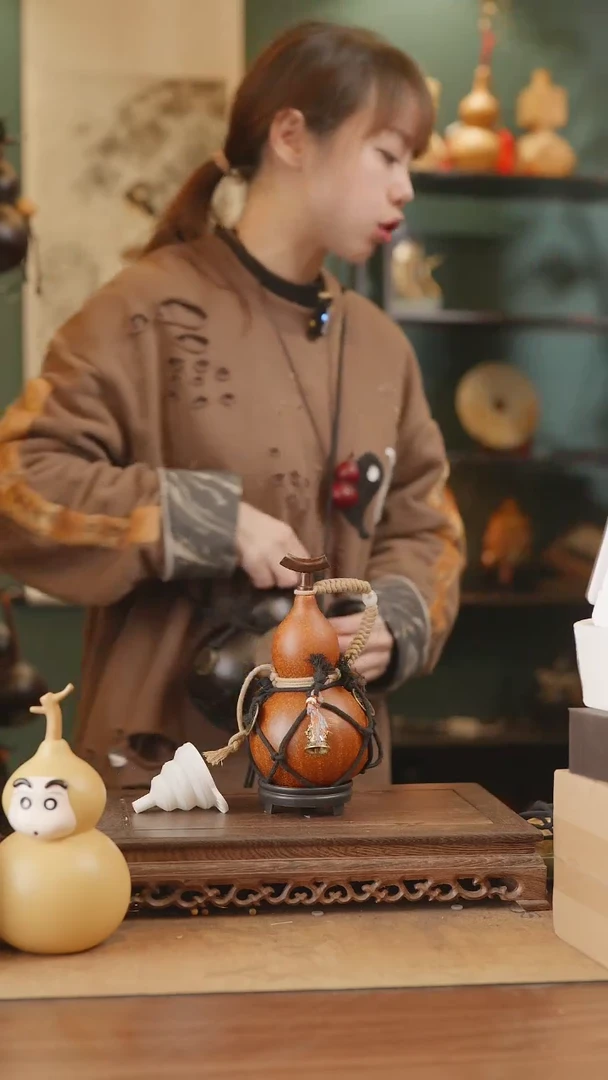 【闪购商品】300号精品天然大漆工艺防渗内胆酒葫芦~