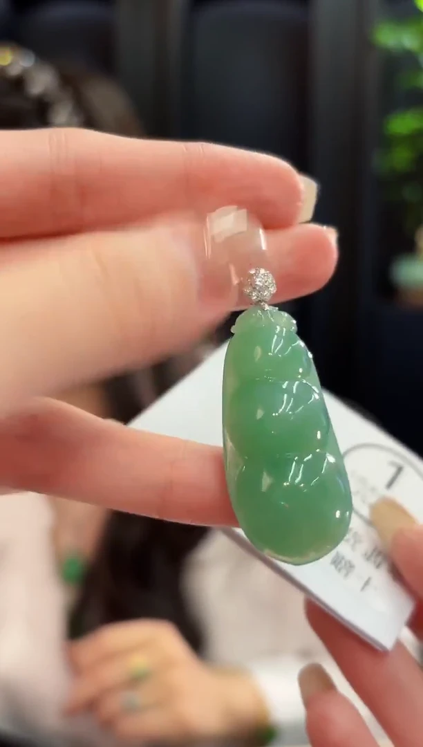 吊坠(不含链)18K金镶嵌翡翠 缅甸A货/支持复检/一件