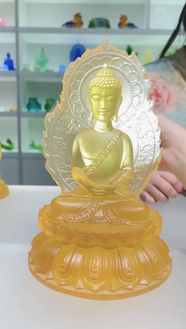 手工艺品琉璃古法琉璃阿弥陀佛