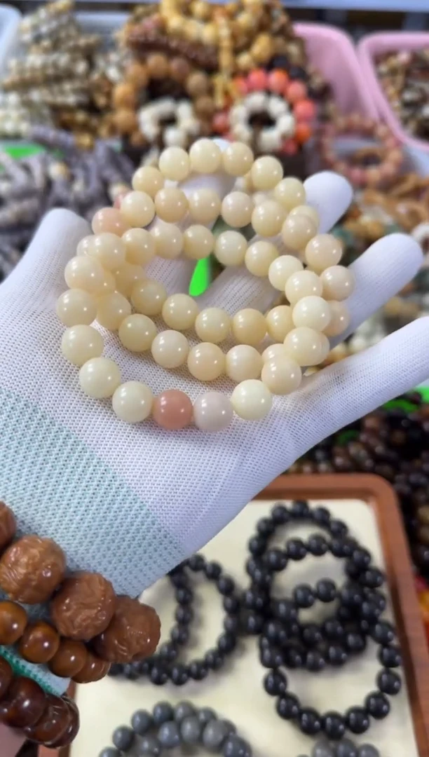 白玉菩提手串12水蜜桃单圈