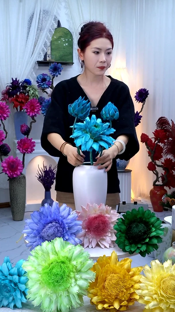 永生洋蓟湖蓝3头【吸色不均】9864