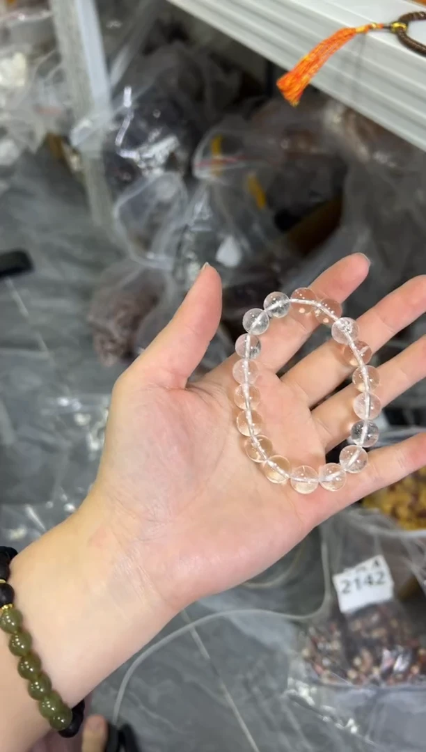 水晶手链未镶嵌喜马拉雅白水晶圆珠手串[2526]