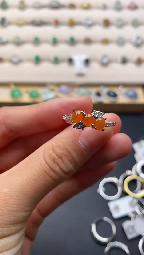 银S925镶嵌戒指翡翠1111111+5