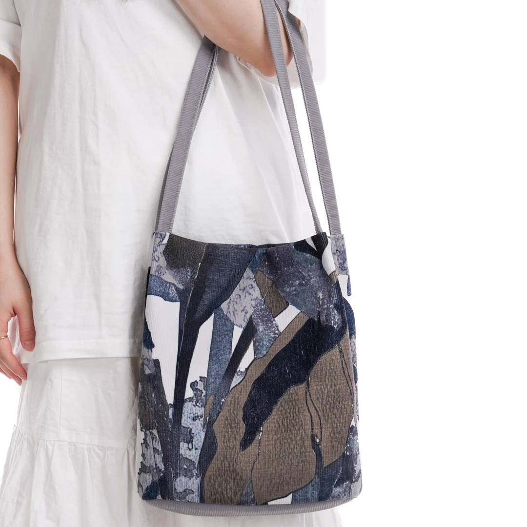 无则艺【水桶包】枯荷布包很艺术小众百搭百搭休闲文艺水桶包