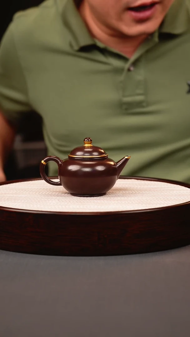 茶壶紫砂王海东紫泥小品描金水平